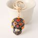 New Mandala Skull Colorful Enamel Keychain Halloween Bag Day Of The Dead Pendant Small Gift_voghion.com
