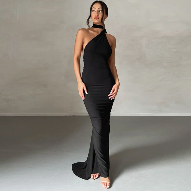 Robe de soirée moulante dos nu à bretelles GraceChic, style européen et américain, nouvelle création transfrontalière pour femme_voghion.com