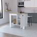 Vancouver 1-Door Kitchen Island With Open Shelf White And Macadamia_voghion.com