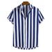 2023 Spring/Summer New Men's Digital Print Stripe Hawaiian Flip Collar Thin Short Sleeved Shirt For Men_voghion.com