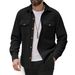 "Herren-Arbeitshemdjacke aus Cord – Polyester-Mischgewebe, lockere Passform, Knopfleiste mit Brusttaschen (Schwarz/Grau/Khaki/Oliv, S-XXXL)"_voghion.com