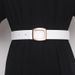 Korean style simple and versatile square buckle cowhide belt for women, decorative jeans, jacket, fashionable and casual waist belt_voghion.com