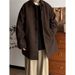 Winter Herren Wolle Unisex Atmosphäre Mittellanger Trenchcoat Lose Freizeitjacke Warm_voghion.com
