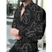 2024 Summer New Men's Youth 3D Printed Leopard Pattern Lapel Casual Long sleeved Shirt_voghion.com