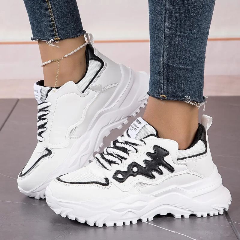 Dames Sneakers Hardlopen Fiess Sportschoenen Casual Schoenen Sportkleding Wandelschoenen Fishbone Dad Ademend_voghion.com