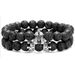 Spartan Zircon Helmet Crown Set Bracelet Cross Volcanic Stone Bracelet_voghion.com