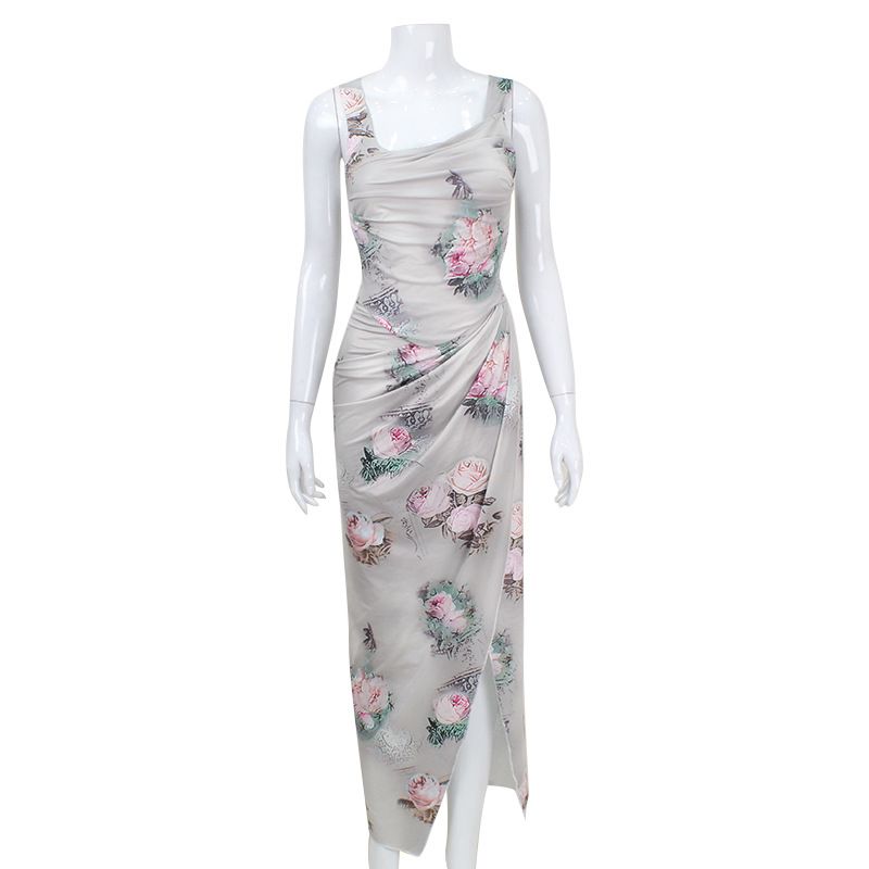 Damenbekleidung Damen Sommer Sexy Strapsoberteil Schlitzrock Zweiteiliger Anzug Temperament Blumendruck Urlaubsstil Anzug_voghion.com