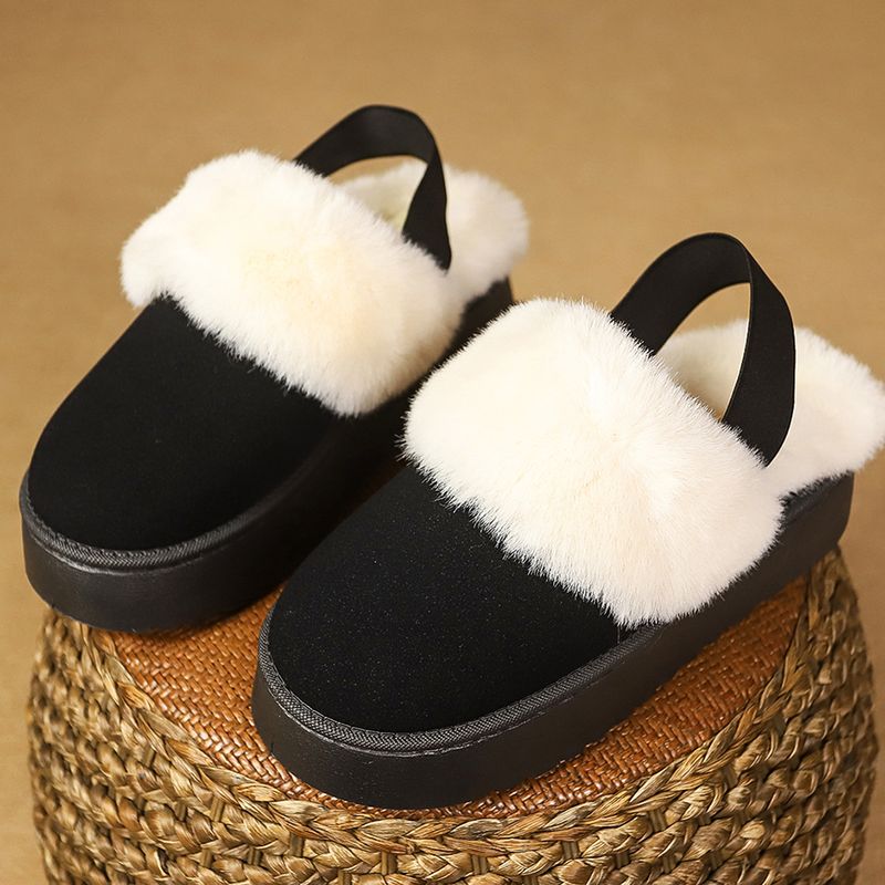 Women's snow boots two wear half support women's thick soles women plus cashmere warm wear plush elastic band_voghion.com