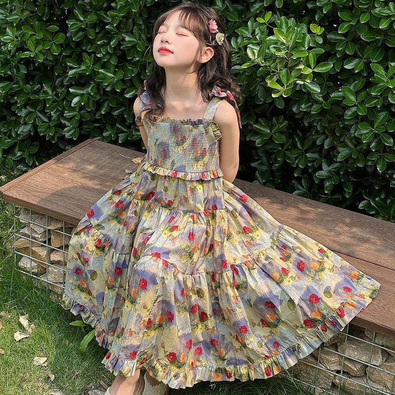2024 new suspender princess girls' children's summer dress, floral dress_voghion.com