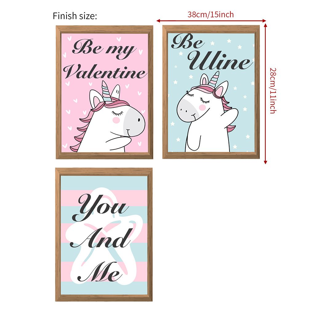 Decoração de unicórnio fofo de desenho animado 3D N1374 adesivo de parede personalizado para quarto infantil_voghion.com