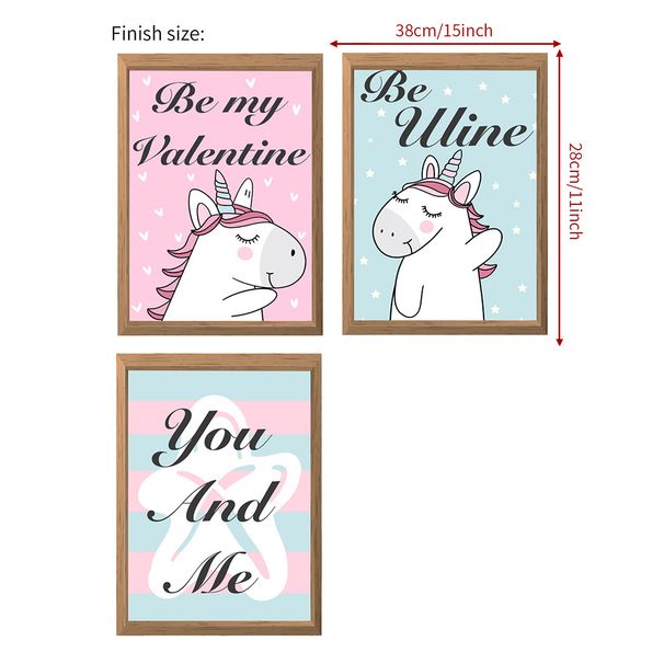 Decoração de unicórnio fofo de desenho animado 3D N1374 adesivo de parede personalizado para quarto infantil_voghion.com