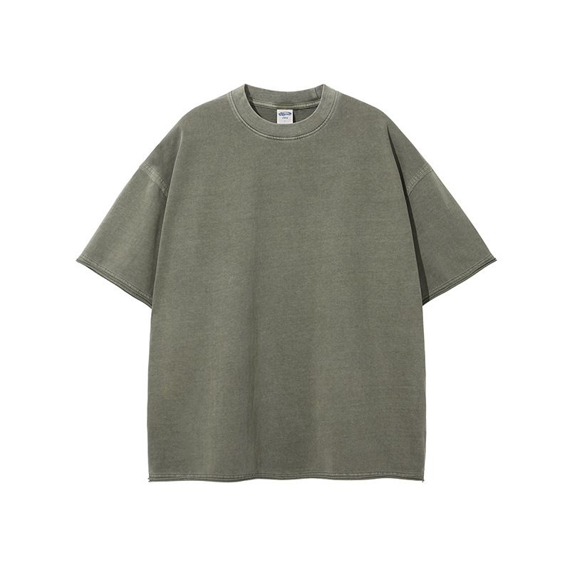 T-shirt 100% cotone, top t-shirt vintage a maniche corte arricciate, unisex_voghion.com