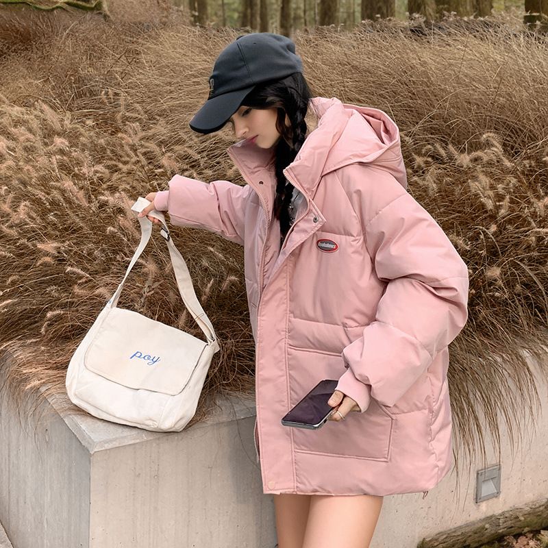 2023 new women's loose and lazy style hooded winter plus size bread cotton jacket, warm jacket_voghion.com