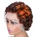 Peruki z koronką z przodu Pixie Cut 13x4 Włosy ludzkie HoneyBlonde Krótkie Bob Peruka Ombre Highlight HD Peruki z koronką z przodu Włosy ludzkie Przedziałek boczny_voghion.com