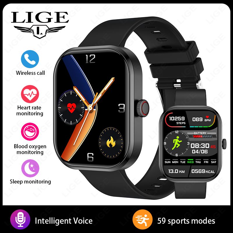 Novos relógios inteligentes femininos com chamada Bluetooth, pulseira esportiva para Android e iOS, monitor de saúde masculino, presente, relógio com música, smartwatch_voghion.com