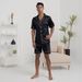 Kolumb Summer Men's Collar Home Set Thin Pajamas Men's Loose Large Home Clothes Wholesale_voghion.com
