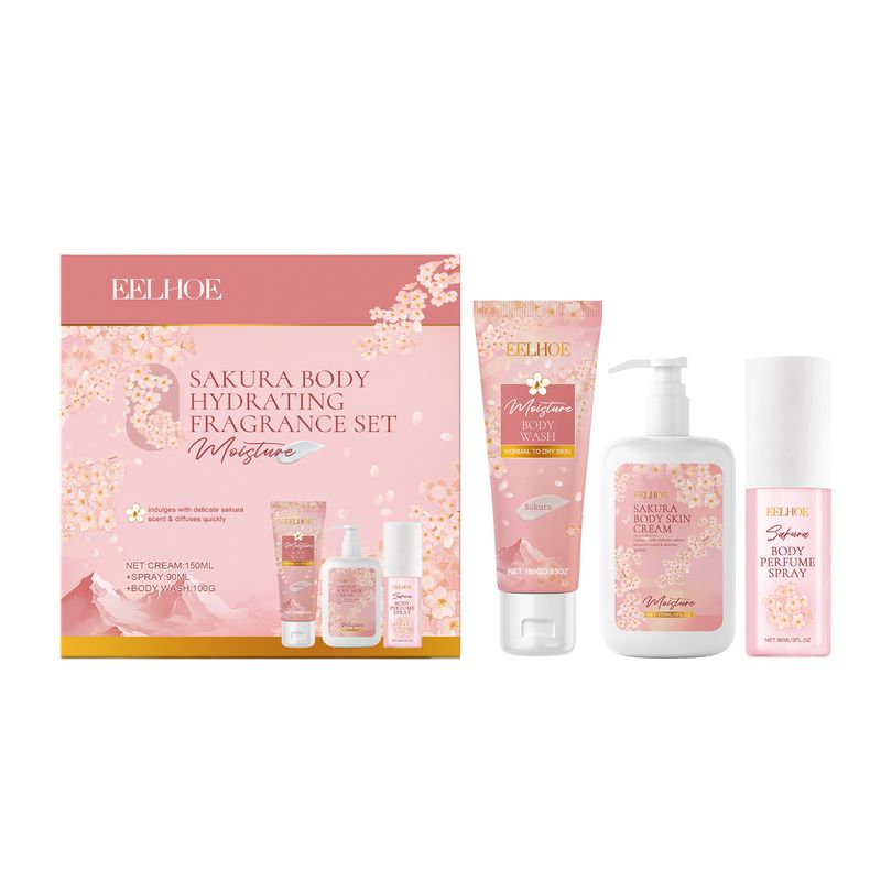 EELHOE Sakura Fragrância Hidratante para Limpeza Corporal, Hidratação e Amaciamento da Pele - Caixa de Presente_voghion.com
