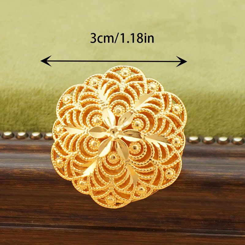 Fashionable Women's With Adjustable Size, Wedding Party, Dance Party Accessories, Large Hollow Out Thick Flower Ring_voghion.com