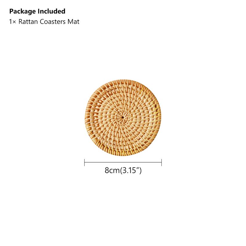 Rattan Coaster Table Natural Woven Rattan Cup Coaster Drink Mug Pot Tea Coffee Placemat Handmade Kitchen Accessories_voghion.com