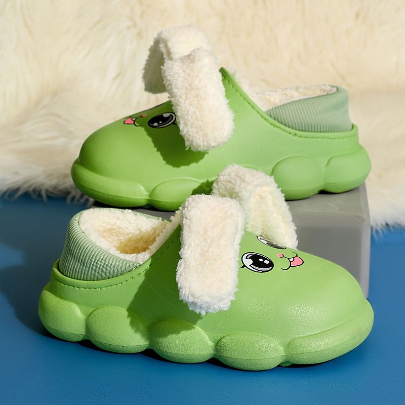 Children's Shoes Rabbit With Moving Ears Children's Cotton Slippers Winter New Style Boys Soft Bottom Home Slippers Non Slip Plus Velvet Cute Girls_voghion.com