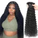 Water Wave Human Hair Bundles Curly Deep Wave Brazilian Natural Black Remy Hair 100% Human Hair_voghion.com