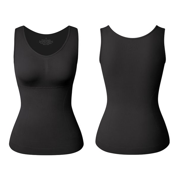 Size Shaper Plus Tops For Women Seamless Waist Trainer Tanks Tops Bodyshaper Slimming Built-in Bra Camisas Und_voghion.com