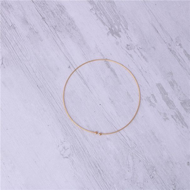 Memory Wire Rose Gold Small Ball Open For Women Thin Elastic Bracelet_voghion.com