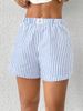 New Women's Spring And Summer Casual High Waist Striped Loose Lazy Style Shorts Fashionable Outer Wear Pants_voghion.com