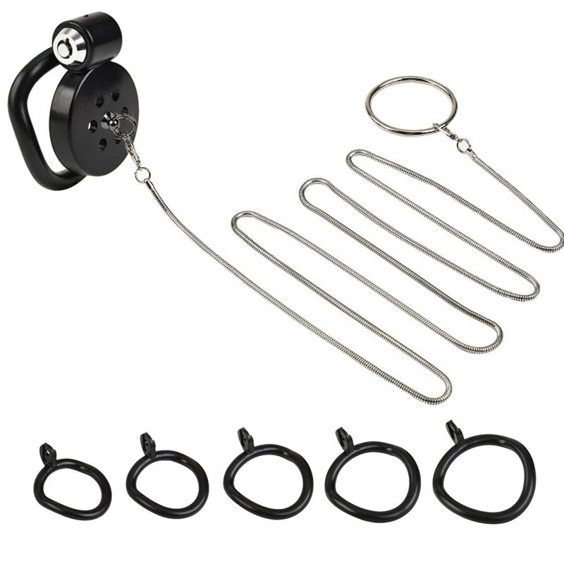 Pink Male Penies Chastity Cage Set Small Bird Chastity Cage 5 Cocks Rings With Urethral Sound Plug Dick Bondage Slave Man Sex Toy_voghion.com