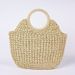 Women's Handle Bags Solid Color Straw Bag Female Hand-woven Bag Ring Handbag Large-capacity Holiday Beach Bag Female Bag_voghion.com