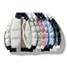 Winter down couple style stand up collar cotton contrasting colors with three stripes, loose and warm bread jacket,_voghion.com