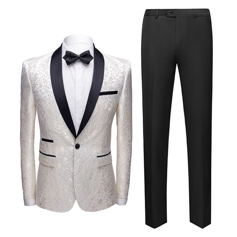 abito da uomo versione coreana abito slim fit abito a due pezzi abito da uomo_voghion.com