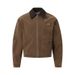 Eon Modish 25 Herbst Neue Amerikanischen Stil Wildleder Einzigartige Farbe-Block Revers Jacke Mantel_voghion.com