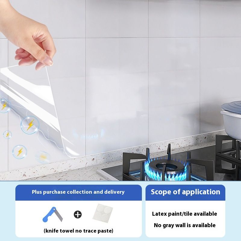 Electrostatic latex paint, wall protection film, non adhesive kitchen stickers, waterproof, oil proof, and stain proof_voghion.com