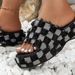 ShoeVault For Women 2023 Cross-Border Summer New Large Size Beach Slippers One-Strap Thick-Soled Denim_voghion.com