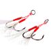 New Shiny Silk Iron Plate Double With Feather Pendant Barbed Sea Fishing Bulk Single Fish Hook_voghion.com