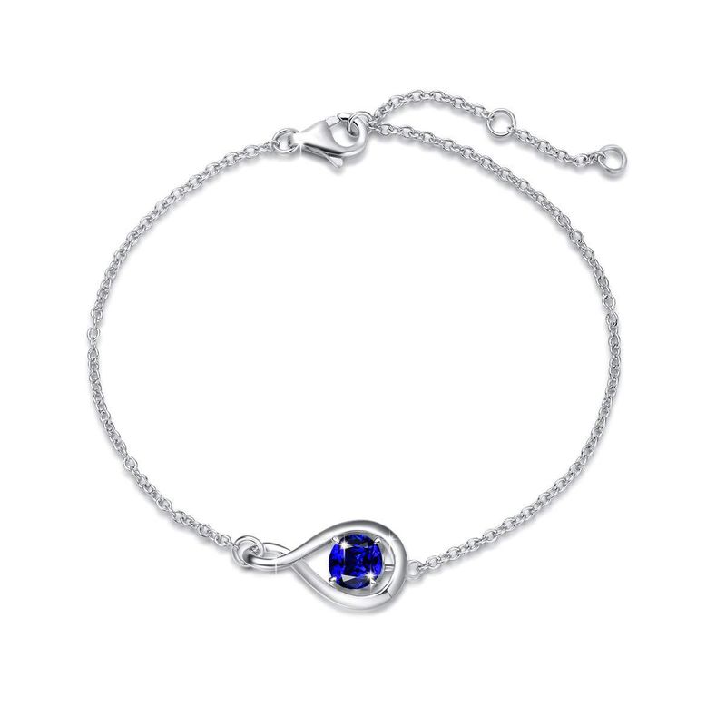 Bracciale con pietra portafortuna di dicembre, regolabile, con zirconi colorati e goccia d'acqua_voghion.com