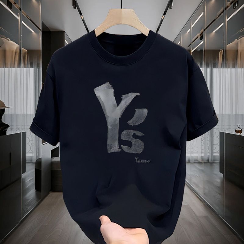 Männerkleeder Déif Kotteng Kuerzärmlech T-Shirt Männer Summer Nei Modesch Bedruckt Ronn Ausschnëtt Mikro Loose All-Match Casual Hallefärmlech Top_voghion.com