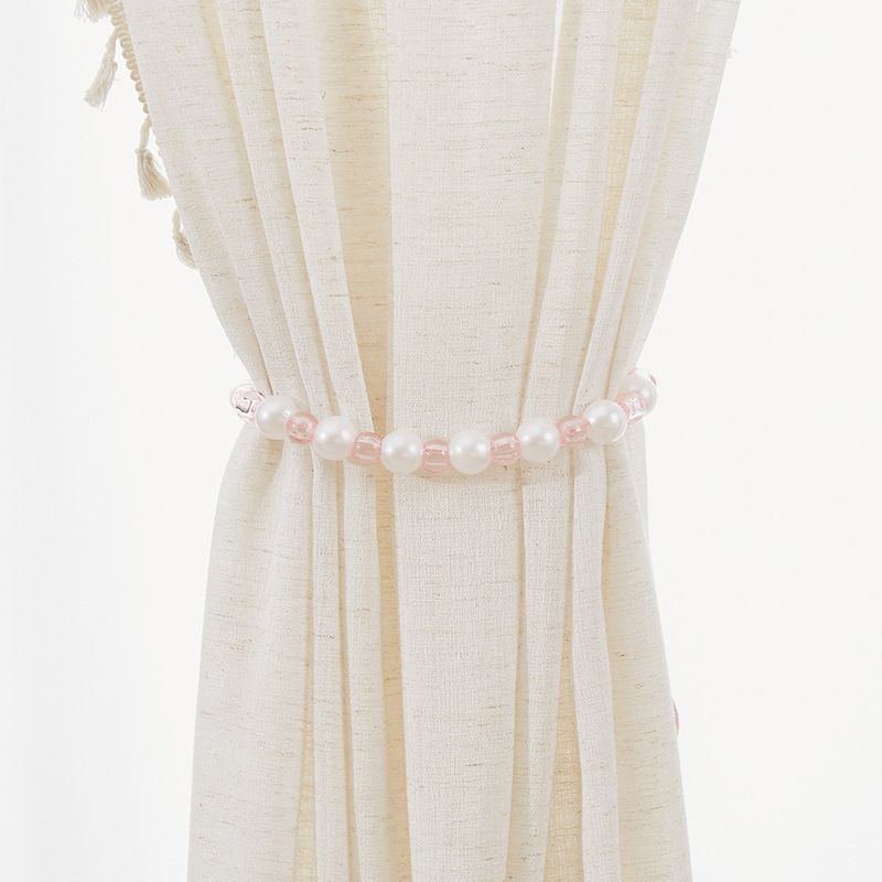 Curtain Tiebacks – Boho Pearl/Floral Tiebacks For Drapes, Modern Window Decor, Adjustable Rope Holders (Set Of 2) – Farmhouse Home Accessories_voghion.com