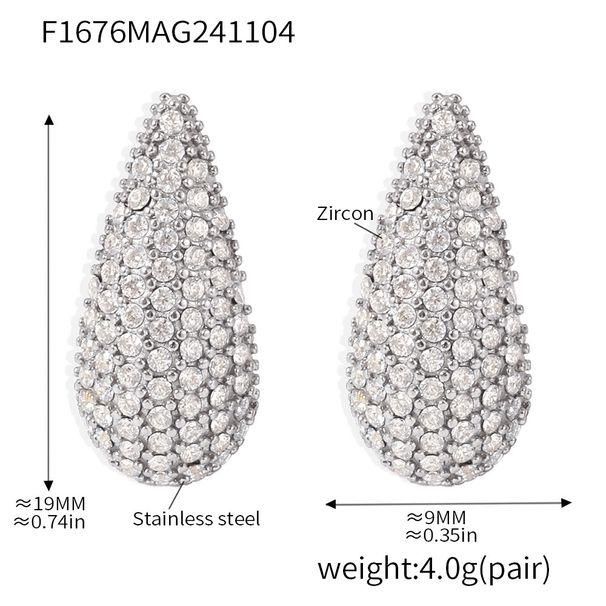 Orecchini da donna in acciaio inossidabile con zirconi colorati misti, a goccia, con temperamento squisito, placcati in PVD, oro vero 18 carati_voghion.com