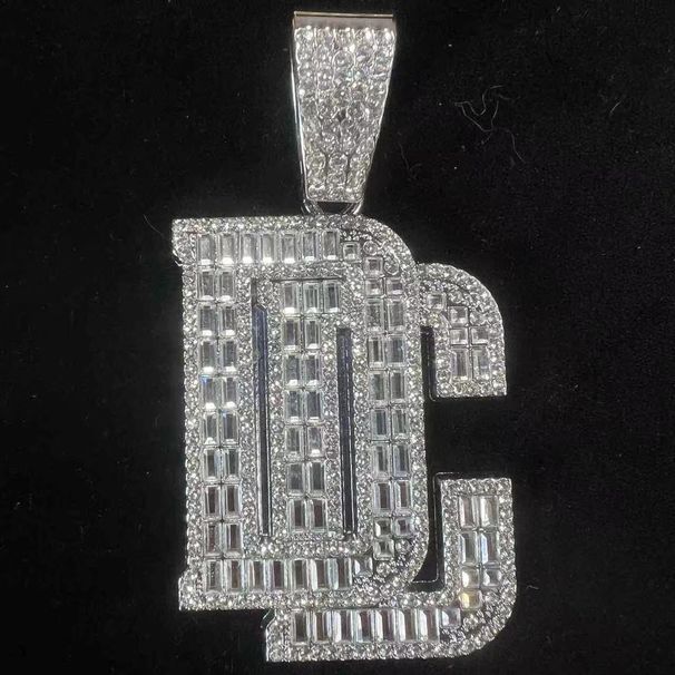 Collana con ciondolo in lega con strass, stile rapper, gioielli alla moda._voghion.com