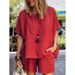 Audday Spring And Summer Loose Fit Fashionable Casual Stylish Youthful Short Sleeve Set For Plus Size Women_voghion.com