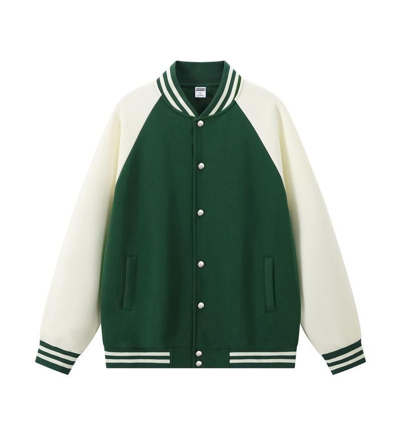 Unisex Color-Block Baseball Jacket - Oversized Streetwear Varsity Coat With Contrast Stitching (S-5XL, 6 Colorways)​_voghion.com