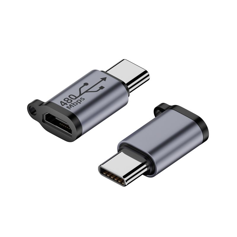 2 tk mini-USB-tüüpi C-adapteri emas-mikro-USb-isasmuunduri konnektori alumiiniumsulamist_voghion.com