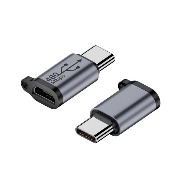 2 tk mini-USB-tüüpi C-adapteri emas-mikro-USb-isasmuunduri konnektori alumiiniumsulamist_voghion.com
