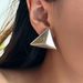 INS Retro Plated Titanium Steel Polished Three Dimensional Triangle Earrings_voghion.com
