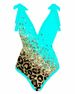 Maillot de bain deux pièces imprimé léopard pour femme, maillot de bain une pièce, bretelles amincissantes, jupe longue en maille_voghion.com