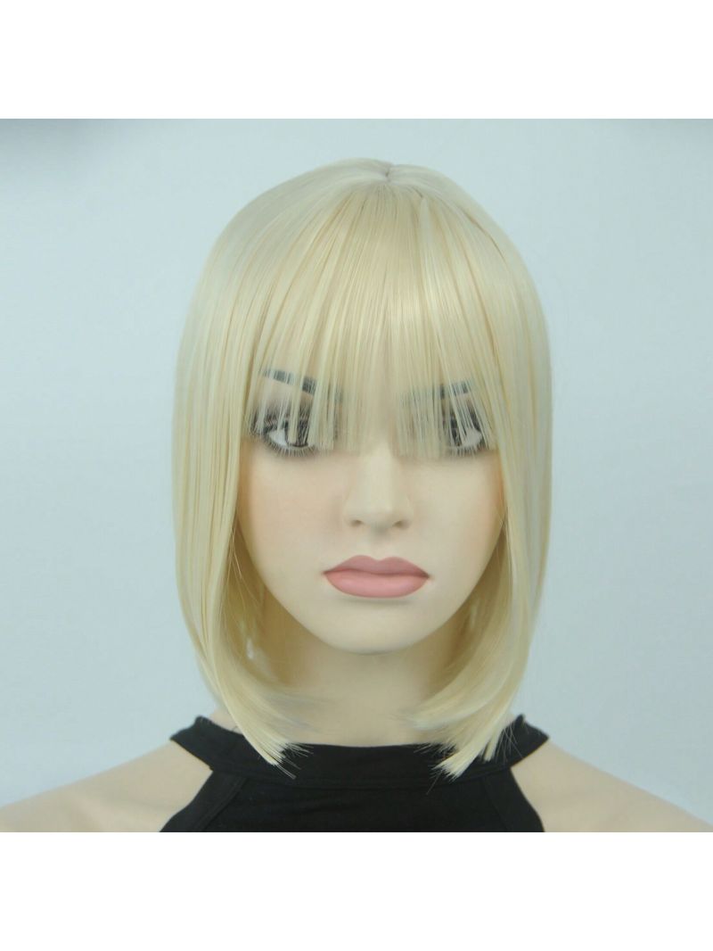 12" Kurz Mit Pony Cosplay Bob Braun Mädchen Farbe Synthetische Tägliche Party Perücke Für Frauen_voghion.com