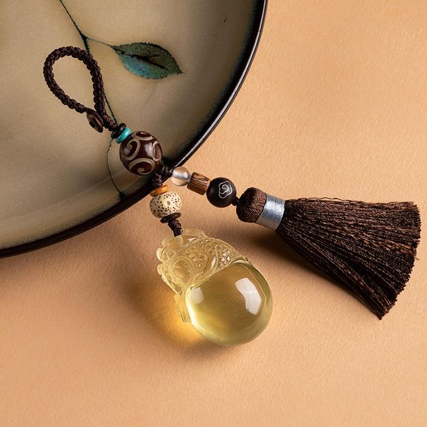 Natürlicher Citrin, exquisiter Pixiu-Schlüsselanhänger fürs Auto, hochwertiger kreativer Schmuck, kleiner Sicherheitssymbol-Anhänger für Herren._voghion.com