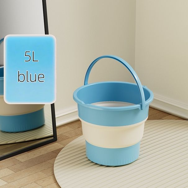 Collapsible Plastic Bucket - Large Capacity Foldable Water Container With Reinforced Handle For Car Washing, Outdoor Fishing_voghion.com